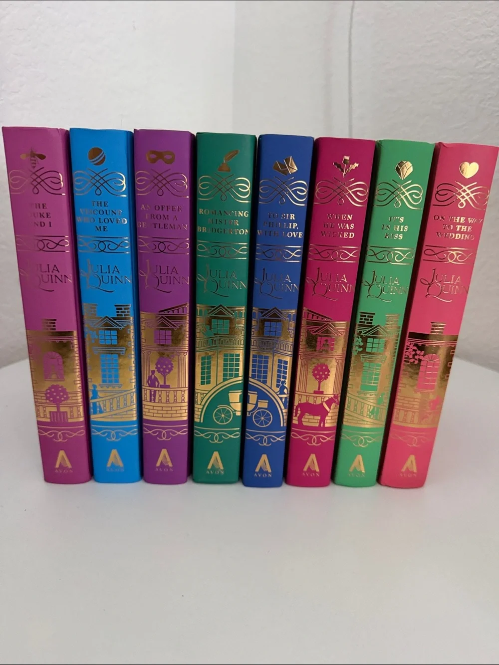 Bridgerton Colorful Decorative Hardcover Romance Book Set - Multicolor